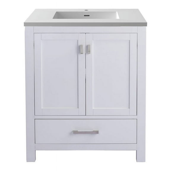 Laviva Wilson 30" Wood Cabinet with VIVA Stone Countertop in Matte White