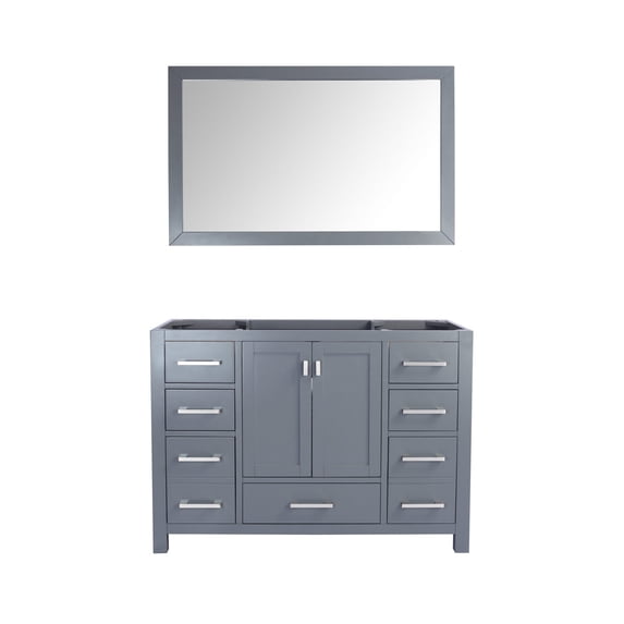 Laviva Wilson 48" Contemporary Solid Oak Wood Cabinet with 4 Outlets in Gray