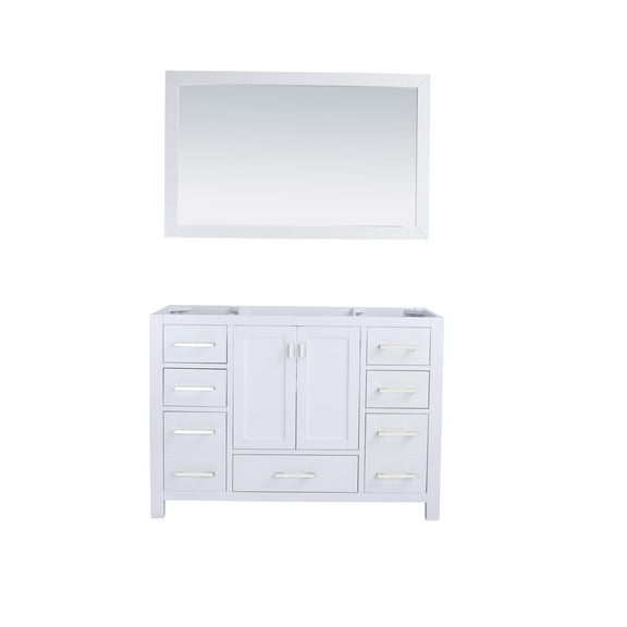 Laviva Wilson 48" Contemporary Solid Oak Wood Cabinet in White