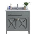 thumbnail image 1 of Laviva Wimbledon - 36 - Grey Cabinet + White Stripes Marble Countertop, 1 of 7