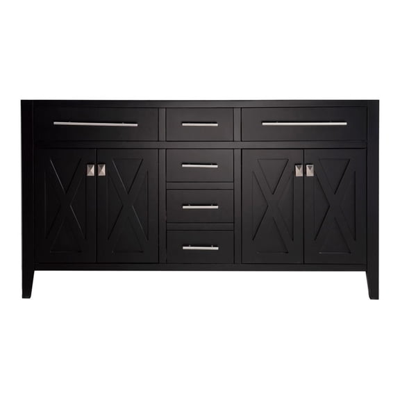 Laviva Wimbledon 60" Transitional Solid Oak Wood Cabinet in Espresso