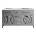 thumbnail image 1 of Laviva Wimbledon 60" Wood Cabinet with VIVA Stone Countertop in Gray/Matte White, 1 of 6