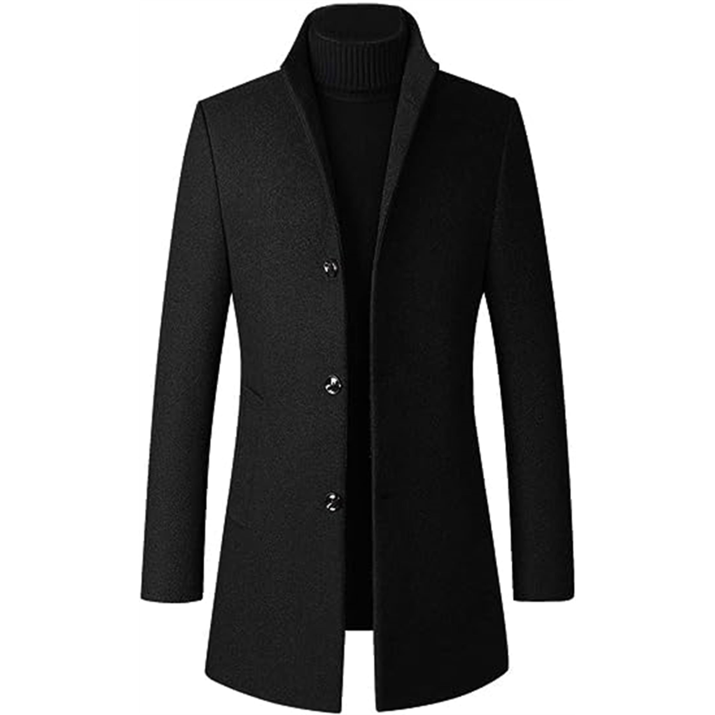 Mens stand sale collar overcoat