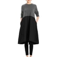 thumbnail image 1 of Lavnis Women's Long Sleeve Dress Smocked Empire Waist A-Line Casual Flowy Tunic Shirt Dresses With Pockets Gray XL, 1 of 3