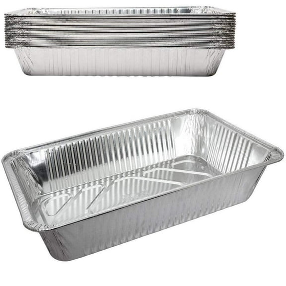 Lavo Home Durable Disposable Aluminium Foil Steam Roaster Baking Pans 21x13x3.5 Inches