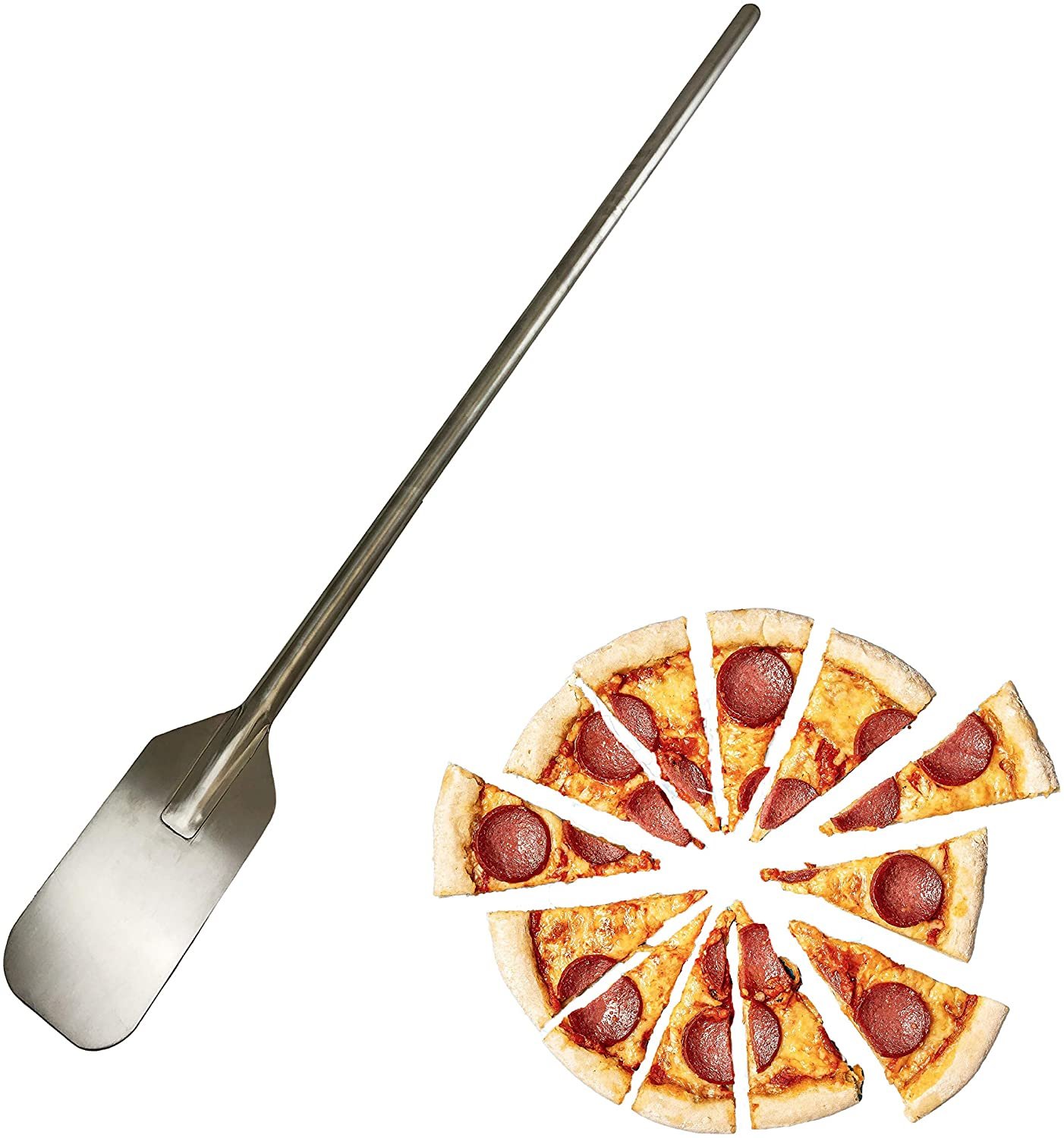 Lavo Home Pizza Paddle - 100% Stainless Steel With 100% Welded Stainless Steel Head - For Professional and Outdoor Pizza Ovens - 47 3/4" L x 4 3/4" W - image 1 of 5