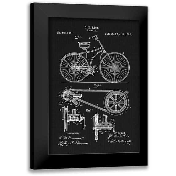 Lavoie, Tina 11x14 Black Modern Framed Museum Art Print Titled - 1890 Bicycle