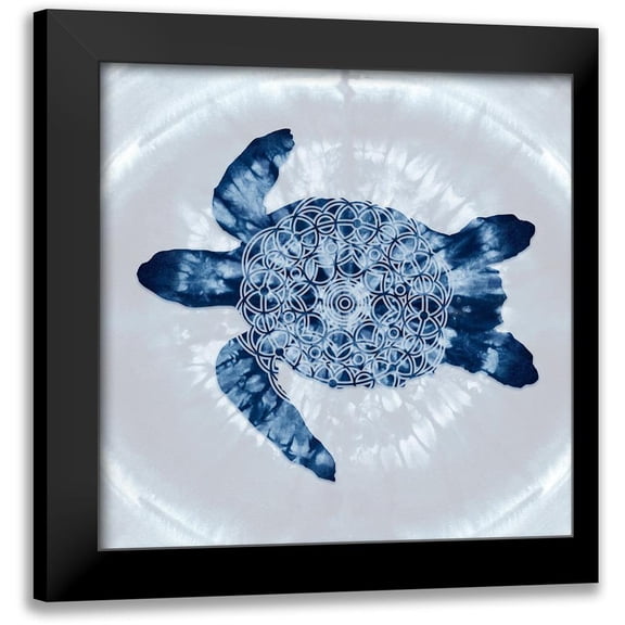 Lavoie, Tina 12x12 Black Modern Framed Museum Art Print Titled - Loggerhead Sea Turtle Mandala