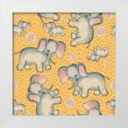 thumbnail image 1 of Lavoie, Tina 12x12 White Modern Wood Framed Museum Art Print Titled - Cute Baby Elephant Pattern, 1 of 4