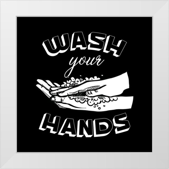 Lavoie, Tina 12x12 White Modern Wood Framed Museum Art Print Titled - Wash Your Hands BnW