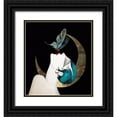 thumbnail image 1 of Lavoie, Tina 12x13 Black Ornate Wood Framed with Double Matting Museum Art Print Titled - Butterfly Kiss Art Deco Woman, 1 of 4