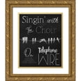 thumbnail image 1 of Lavoie, Tina 12x14 Gold Ornate Wood Framed with Double Matting Museum Art Print Titled - Singing Birdies, 1 of 4