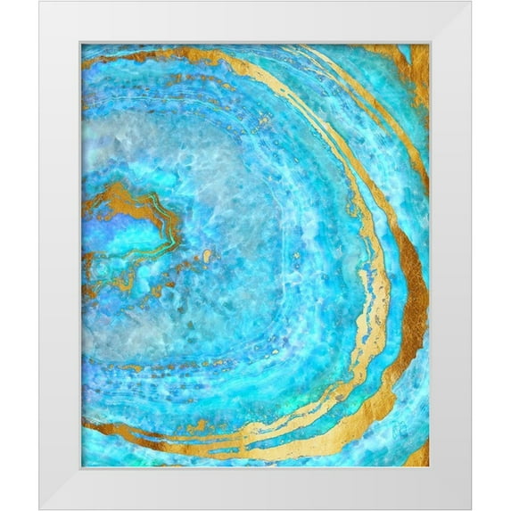 Lavoie, Tina 12x14 White Modern Wood Framed Museum Art Print Titled - Blue Agate Geode