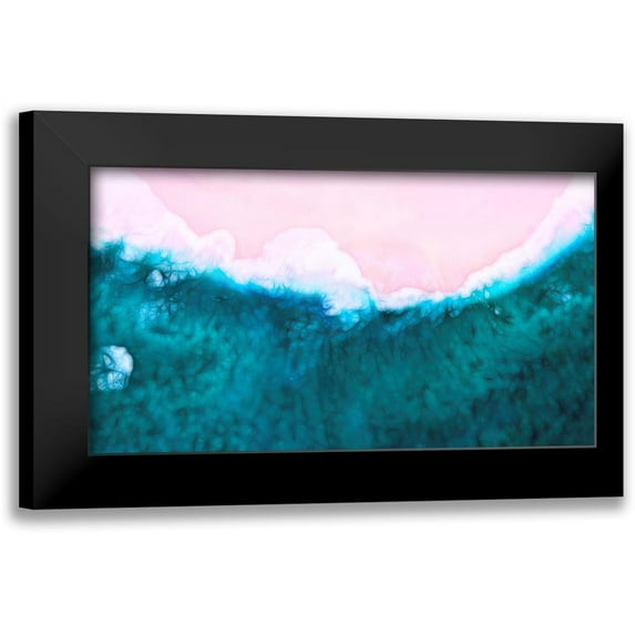 Lavoie, Tina 14x10 Black Modern Framed Museum Art Print Titled - Pink Beach Teal Water