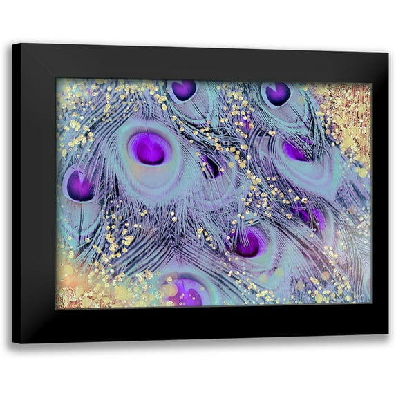 Lavoie, Tina 14x11 Black Modern Framed Museum Art Print Titled - Peacock Feathers in ether