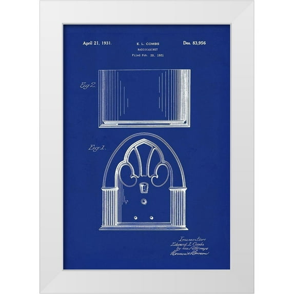 Lavoie, Tina 14x18 White Modern Wood Framed Museum Art Print Titled - Radio Cabinet