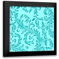 thumbnail image 1 of Lavoie, Tina 15x15 Black Modern Framed Museum Art Print Titled - Aqua Teal Damask, 1 of 5