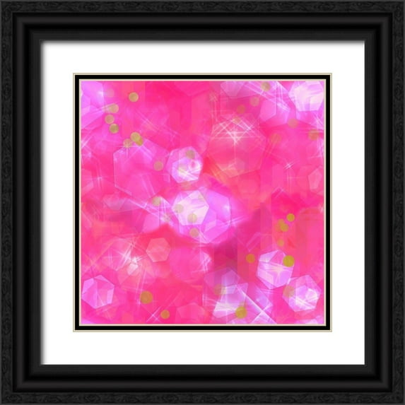 Lavoie, Tina 15x15 Black Ornate Wood Framed with Double Matting Museum Art Print Titled - Glitter Love Pink Pattern