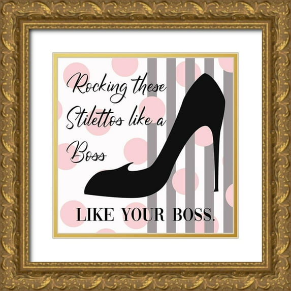 Lavoie, Tina 15x15 Gold Ornate Wood Framed with Double Matting Museum Art Print Titled - Rocking Stilettos Like A Boss