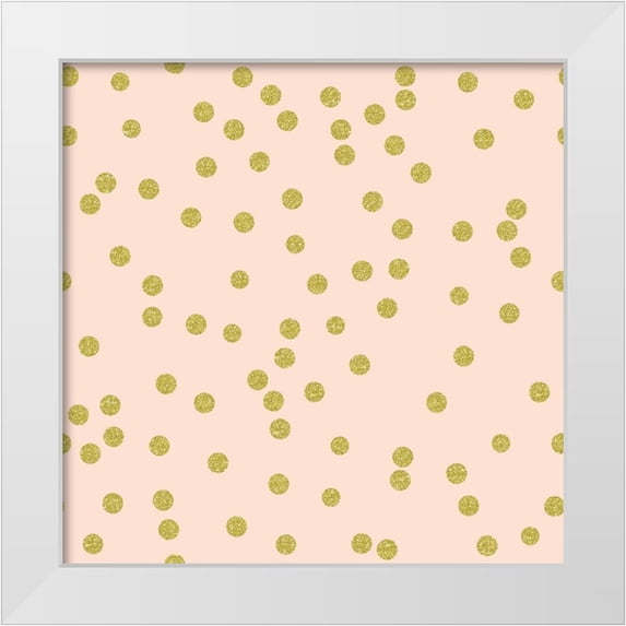 Lavoie, Tina 15x15 White Modern Wood Framed Museum Art Print Titled - Angel Pink Golden Round Confetti