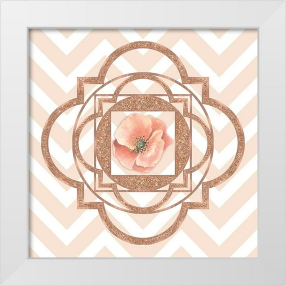 Lavoie, Tina 15x15 White Modern Wood Framed Museum Art Print Titled - Persian Rose Gold Quatrefoil