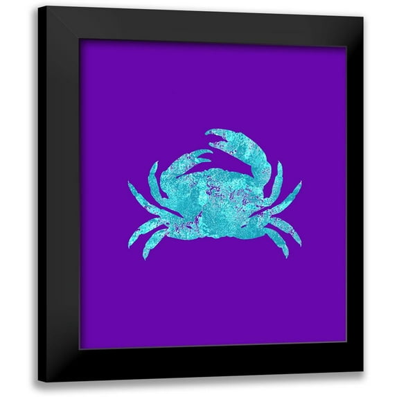 Lavoie, Tina 15x16 Black Modern Framed Museum Art Print Titled - Sponge Crab Aqua