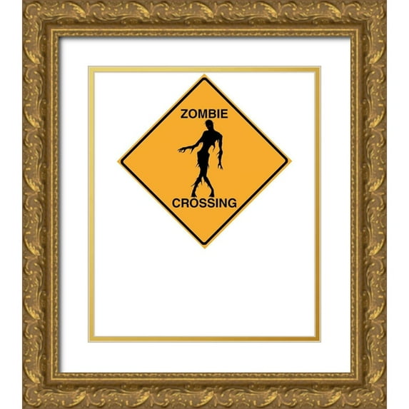Lavoie, Tina 15x17 Gold Ornate Wood Framed with Double Matting Museum Art Print Titled - Zombie Crossing Tee