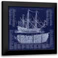 thumbnail image 1 of Lavoie, Tina 16x15 Black Modern Framed Museum Art Print Titled - British War Ship Blueprint, 1 of 5