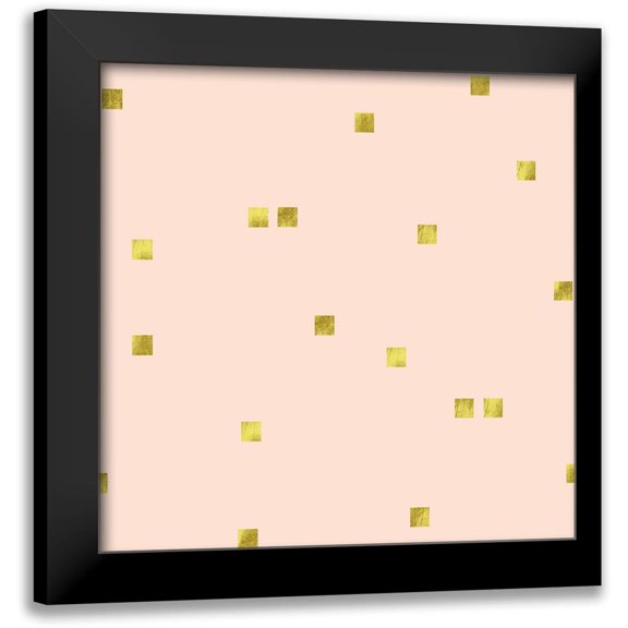 Lavoie, Tina 20x20 Black Modern Framed Museum Art Print Titled - Angel Pink Golden Squares Confetti
