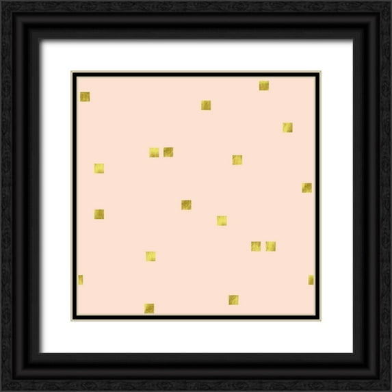 Lavoie, Tina 20x20 Black Ornate Wood Framed with Double Matting Museum Art Print Titled - Angel Pink Golden Squares Confetti