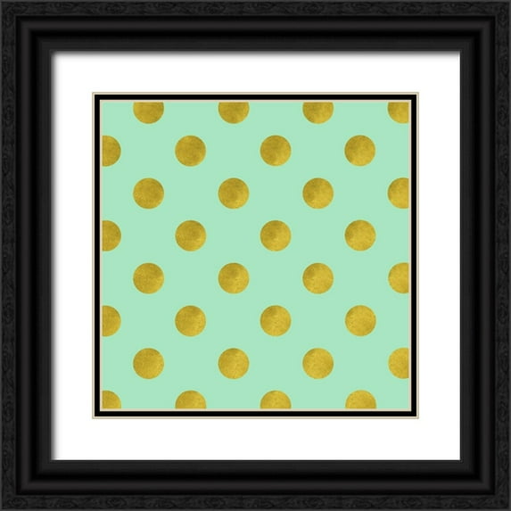 Lavoie, Tina 20x20 Black Ornate Wood Framed with Double Matting Museum Art Print Titled - Golden Mint Dots