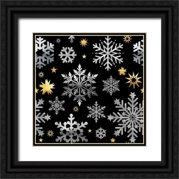 Lavoie, Tina 20x20 Black Ornate Wood Framed with Double Matting Museum Art Print Titled - Park Avenue Snowflake Pattern
