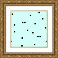 thumbnail image 1 of Lavoie, Tina 20x20 Gold Ornate Wood Framed with Double Matting Museum Art Print Titled - Pale Aqua Black Squares Confetti, 1 of 4