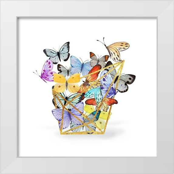 Lavoie, Tina 20x20 White Modern Wood Framed Museum Art Print Titled - Butterfly Terrarium