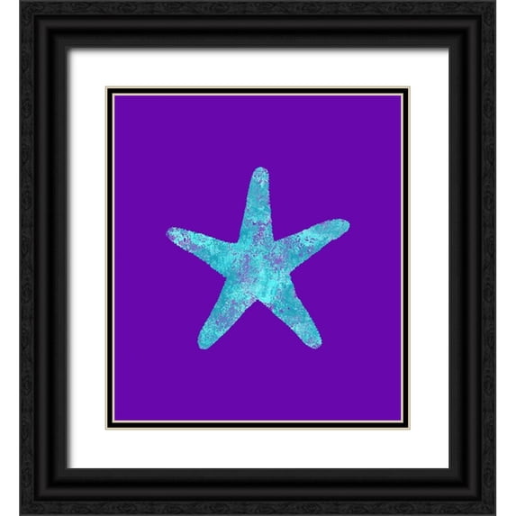 Lavoie, Tina 20x22 Black Ornate Wood Framed with Double Matting Museum Art Print Titled - Sponge Sea Star Aqua