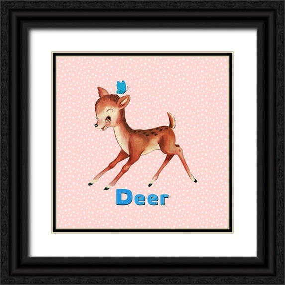 Lavoie, Tina 26x26 Black Ornate Wood Framed with Double Matting Museum Art Print Titled - Cute Baby Deer