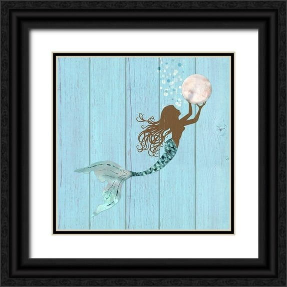 Lavoie, Tina 26x26 Black Ornate Wood Framed with Double Matting Museum Art Print Titled - Gathering Pearls I