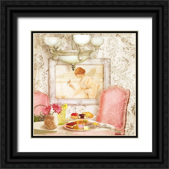 Lavoie, Tina 26x26 Black Ornate Wood Framed with Double Matting Museum Art Print Titled - Hotel Regina Paris Tea Room