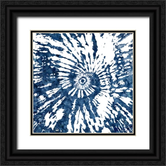 Lavoie, Tina 26x26 Black Ornate Wood Framed with Double Matting Museum Art Print Titled - Indigo Tie Dye II
