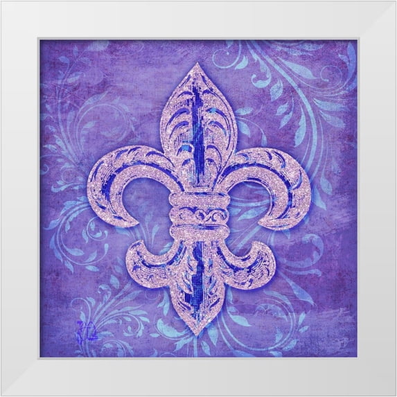 Lavoie, Tina 26x26 White Modern Wood Framed Museum Art Print Titled - Damask Fleur