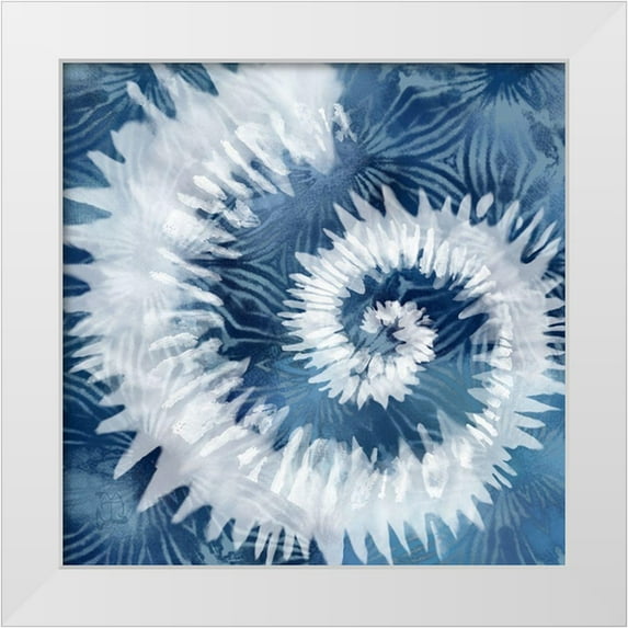 Lavoie, Tina 26x26 White Modern Wood Framed Museum Art Print Titled - Indigo Tie Dye I