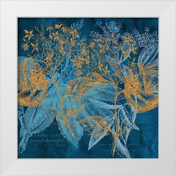 Lavoie, Tina 26x26 White Modern Wood Framed Museum Art Print Titled - Teal Garden Summer