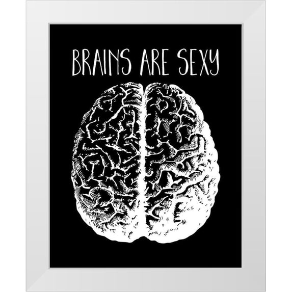 Lavoie, Tina 26x32 White Modern Wood Framed Museum Art Print Titled - Brains are Sexy white