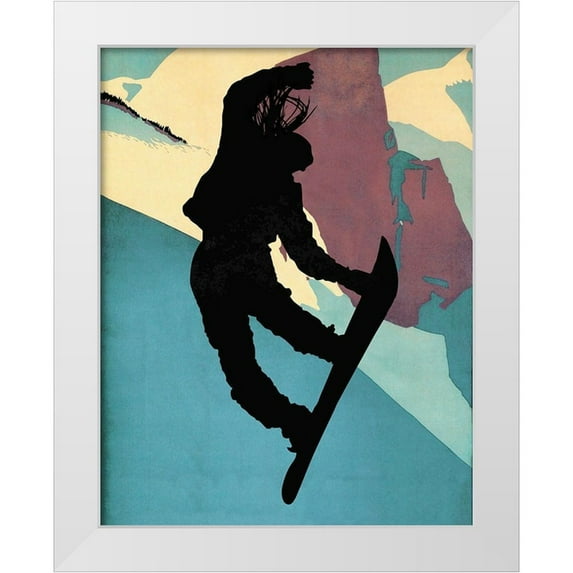 Lavoie, Tina 26x32 White Modern Wood Framed Museum Art Print Titled - Snowboarding Betty Morning Light