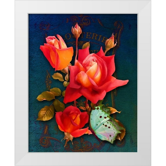 Lavoie, Tina 26x32 White Modern Wood Framed Museum Art Print Titled - Vintage Roses