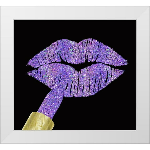 Lavoie, Tina 28x26 White Modern Wood Framed Museum Art Print Titled - Iridescent Glitter Kiss Lavender