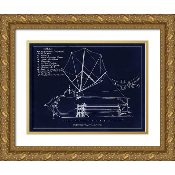 Lavoie, Tina 32x25 Gold Ornate Wood Framed with Double Matting Museum Art Print Titled - The Nautilus 1798
