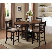 Lavon 5-piece Counter Height Dining Room Set Light Chestnut and Espresso