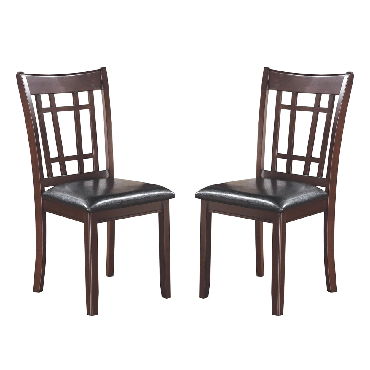 Black Faux Leather Upholstered Wood Side Chair
