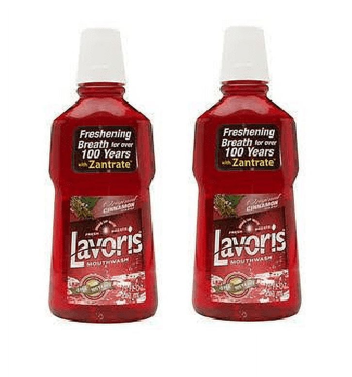 Lavoris Mouthwash Original Cinnamon Flavor, Red, 15 oz Bottles, pack of 2
